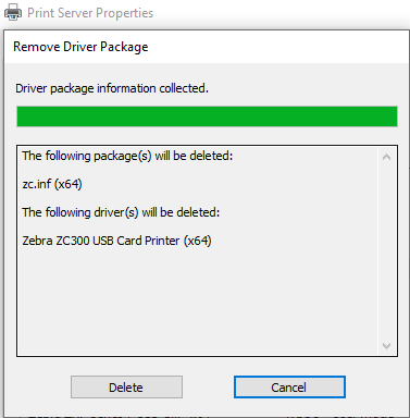 Zebra ZC シリーズ カード プリンター ドライバーをアンインストール