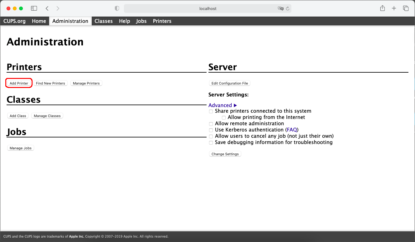 Mac にネットワークZebraプリンタをインストールする