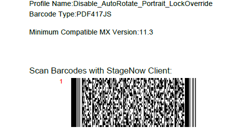 StageNow で Android の画面の向きとロックオーバーライド
