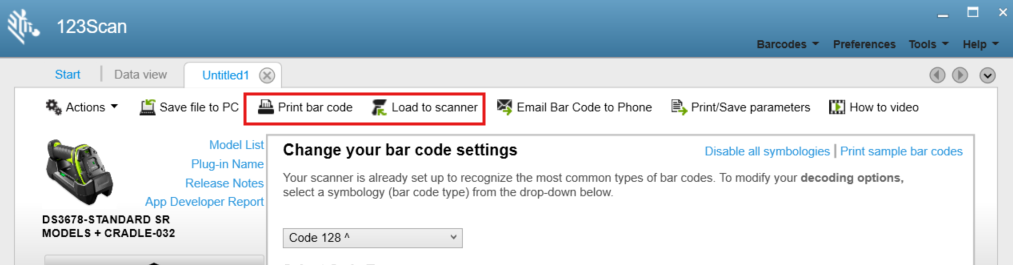 Disable 1D Type of Barcodes