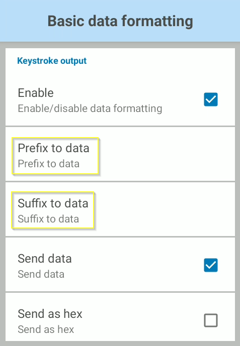 Android 版 DataWedge でバーコードをスキャンするときに
