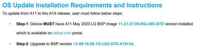 6490 Platform TC53, TC58, TC73, TC78 Mandatory Package
