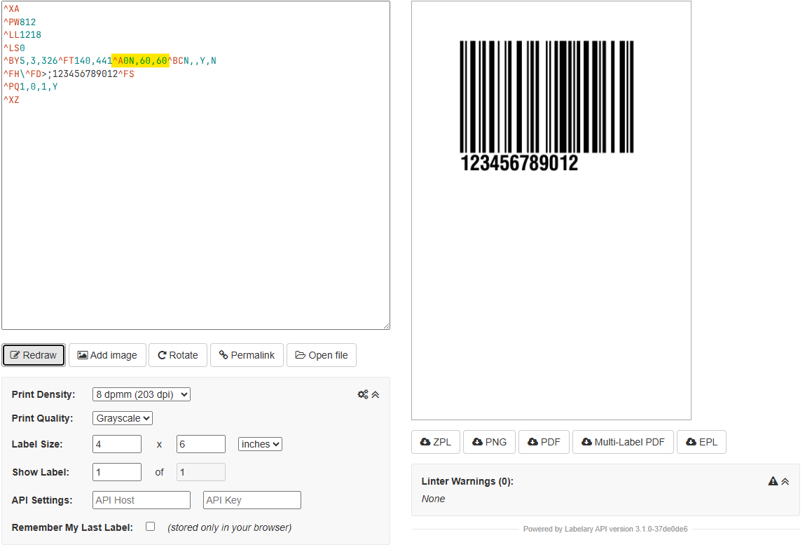 ○・*LF*・◯ページ Changing Human Readable Font's Size for Code 128 Barcode