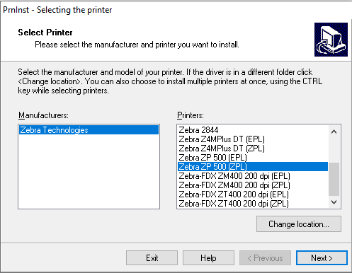 Windows PCにZebra ZP500またはZP505プリンタードライバーを