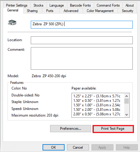 Instalando o driver da impressora Zebra ZP500 ou ZP505 em um PC