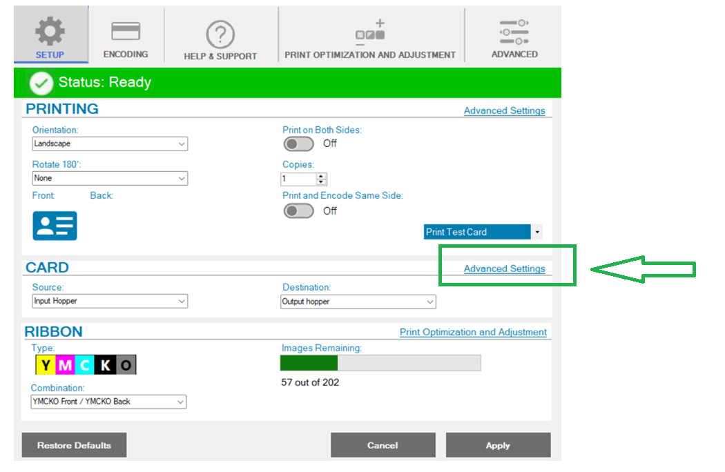 Configuring Wireless Connection for ZC Series Card Printer